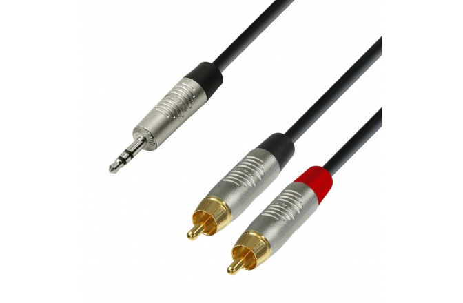 Cablu audio Adam Hall 4Star 3.5TRS-2RCA 3m