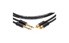 Cablu audio dublu ecranat Klotz RCA to jack 2p cablegold-plated contacts - 0.9 m
