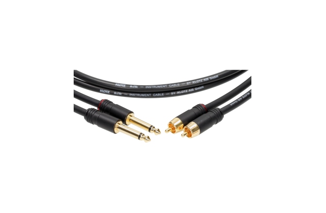 Cablu audio dublu ecranat Klotz RCA to jack 2p cablegold-plated contacts - 0.9 m