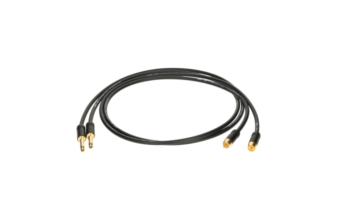 Cablu audio dublu ecranat Klotz RCA to jack 2p cablegold-plated contacts - 1.5 m