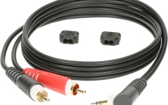 Cablu audio flexibil Klotz Y cable - Angled TRS3.5-2xRCA 1m