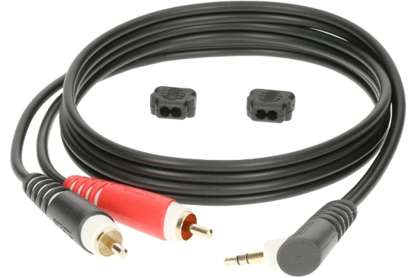 Y cable - Angled TRS3.5-2xRCA 2m