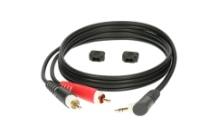 Cablu audio flexibil Klotz Y cable - lightweightTRS 3.5 mm, angled - 2x RCA - 1 m