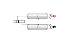 Cablu audio flexibil Klotz Y cable - lightweightTRS 3.5 mm, angled - 2x RCA - 2 m