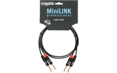 Cablu audio profesional Klotz MiniLink Pro stereo twin cable with gold-plated jack plugs - 1.5m