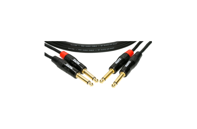 Cablu audio profesional Klotz MiniLink Pro stereo twin cable with gold-plated jack plugs - 3m