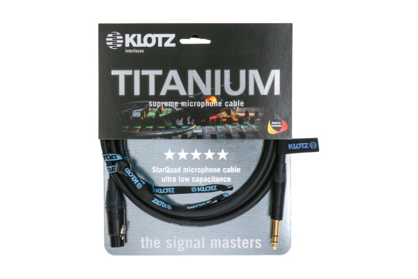 TITANIUM StarQuad analog audio cable with female XLR by Neutrik® to balanced jack plug - 7.5 m