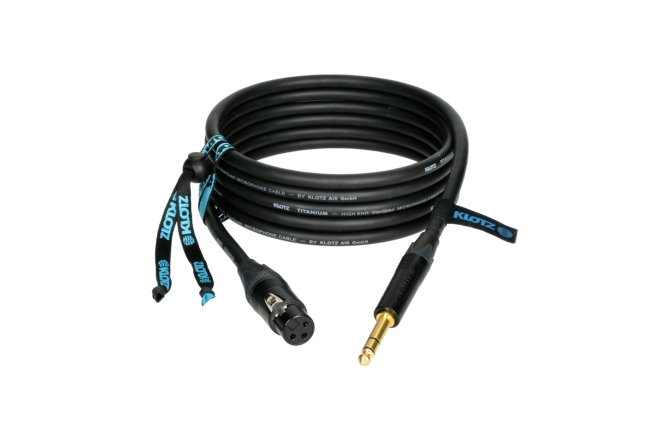 Cablu audio profesional Klotz TITANIUM StarQuad analog audio cable with female XLR by Neutrik® to balanced jack plug - 7.5 m
