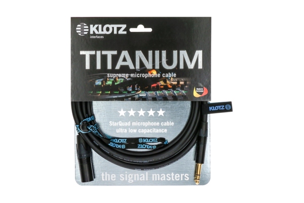 TITANIUM StarQuad analog audio cable with male XLR by Neutrik® to balanced jack plug - 7.5 m