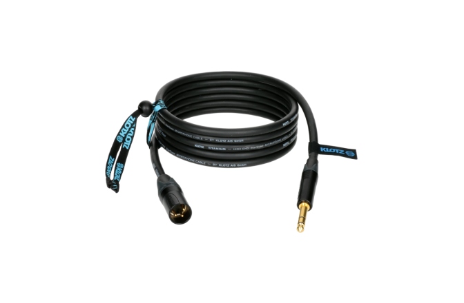 Cablu audio profesional Klotz TITANIUM StarQuad analog audio cable with male XLR by Neutrik® to balanced jack plug - 7.5 m