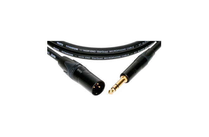 Cablu audio profesional Klotz TITANIUM StarQuad analog audio cable with male XLR by Neutrik® to balanced jack plug - 7.5 m
