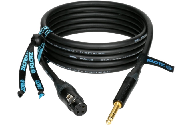 Cablu audio profesional Klotz Titanium StarQuad Mic Cable XLRf-TRS - 1m