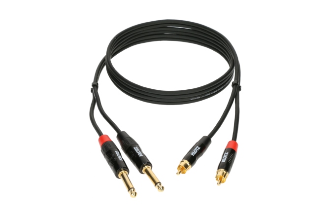 Cablu audio RCA-jack Klotz MiniLink Pro stereo twin cable with gold-plated metal rca and jack plugs - 3 m