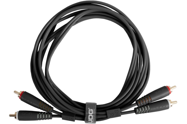 Ultimate Audio Cable Dual RCA - RCA Straight 1.5m - Black Ultimate Audio Cable Dual RCA - RCA Straight 1.5m - Black