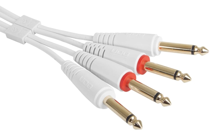 Cablu audio UDG Ultimate Audio Cable Set Dual TS-TS 1.5m - White
