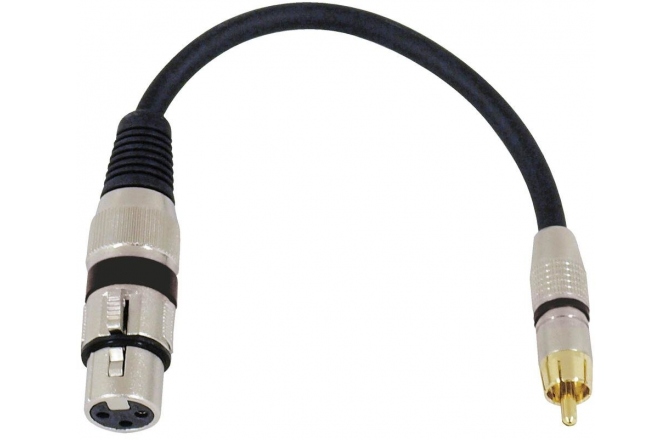 Cablu balansat adaptor Omnitronic Adaptercable XLR(F)/RCA(M) 0.2m bk