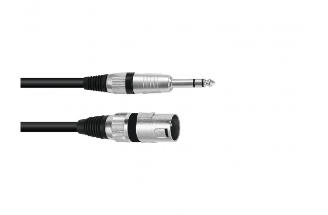 Cablu balansat Omnitronic Adaptercable XLR(M)/Jack stereo 0.2m bk