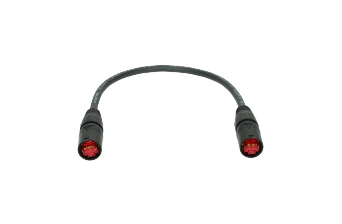 Cablu CAT5e exterior Klotz highly flexible RamCAT network cable for the use on the road - blackCAT5e (S/UTP) / etherCON - etherCON - blister - 0.5 m