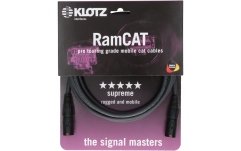 Cablu CAT5e exterior Klotz highly flexible RamCAT network cable for the use on the road - blackCAT5e (S/UTP) / etherCON - etherCON - cable carrier - 5 m
