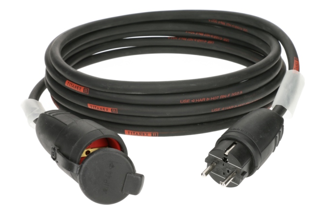Cablu cauciuc exterior Klotz TITANEX H07RN-F power cable 3G 2.5 mm²Schuko M/F - solid rubber - 16 A - 5 m