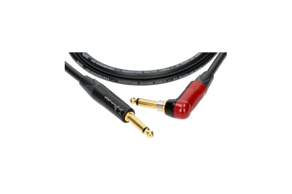 Joe Bonamassa high end guitar cable - 4.5 m - black + red - straight - angled (SilentPlug)