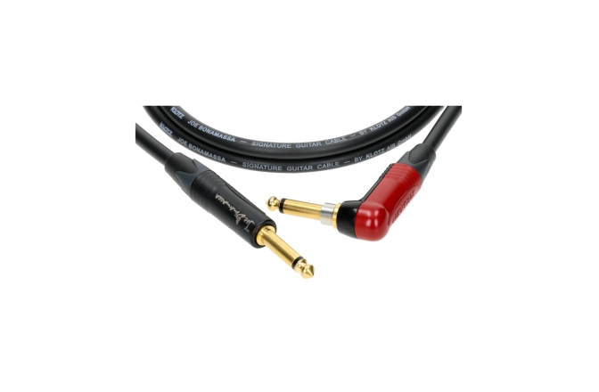 Cablu chitară high-end Klotz Joe Bonamassa high end guitar cable - 4.5 m - black + red - straight - angled (SilentPlug)