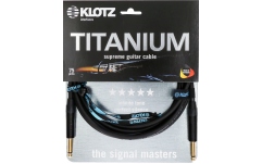 Cablu chitară high-end Klotz TITANIUM supreme guitar cable - 3 m - black - straight - angled