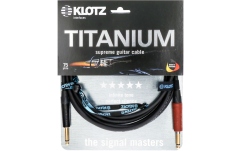 Cablu chitară high-end Klotz TITANIUM supreme guitar cable - 4,5 m - black and red - straight - straight (SilentPlug)