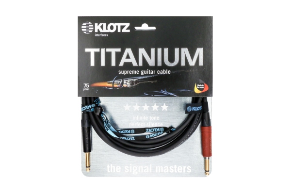 TITANIUM supreme guitar cable - 4,5 m - black and red - straight - straight (SilentPlug)