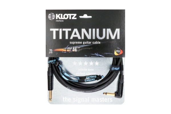 TITANIUM supreme guitar cable - 4,5 m - black - straight - angled