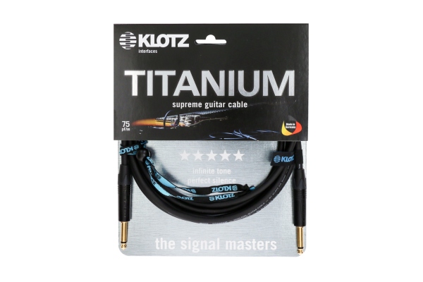 TITANIUM supreme guitar cable - 4,5 m - black - straight - straight