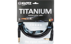 Cablu chitară high-end Klotz TITANIUM supreme guitar cable - 9 m - black - straight - angled