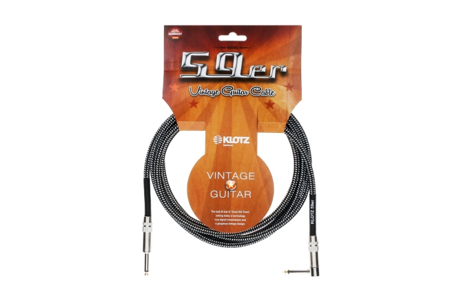 Cablu chitară vintage Klotz '59 pro Vintage guitar cablejack plugs: straight - angled - 3 m
