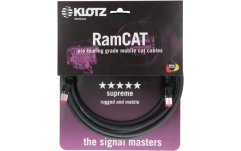 Cablu date dublu ecranat Klotz flexible, double shielded Ram CAT network cable with AWG24 solid conductorCAT5e (SF/UTP) / RJ45 - RJ45 - 3 m