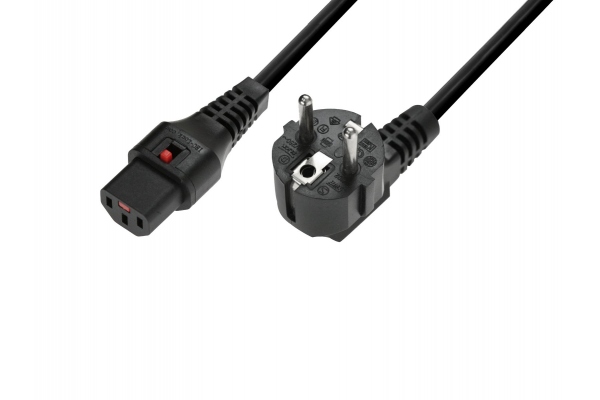 IEC Power Cable locking 3x1.0 1m bk