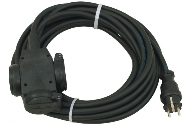Cablu de alimentare PSSO Extension 3x2.5 10m 3-fold BK