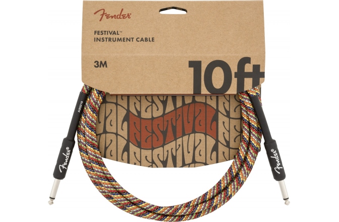 Cablu de instrument/chitară Fender Festival Instrument Cable Pure Hemp Rainbow 3m