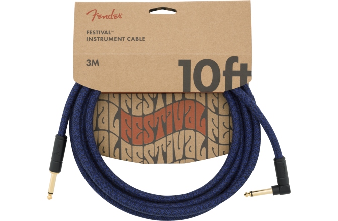 Cablu de instrument/chitară Fender Festival Instrument Cable Straight/Angle 3m Pure Hemp Blue Dream