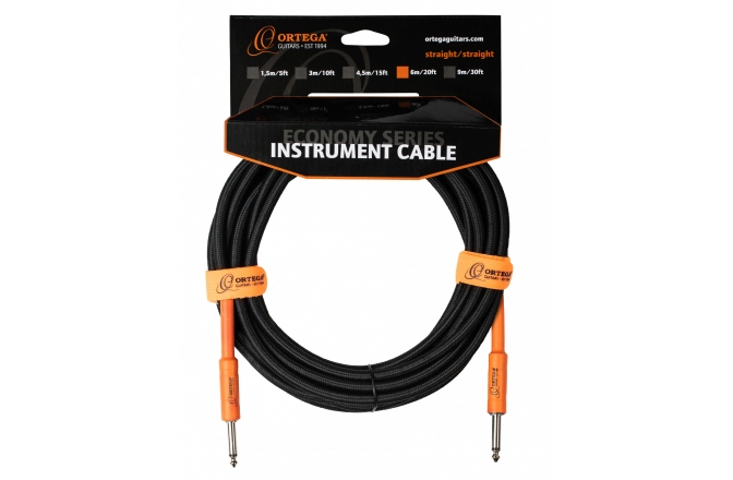 Cablu de instrument / chitară Ortega Economy Instrument Straight 6m OECIS-20