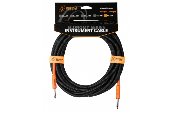 Cablu de instrument / chitară Ortega Economy Instrument Straight 9m OECIS-30