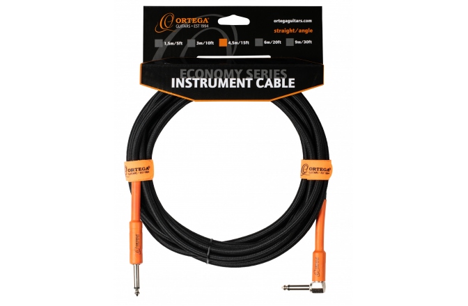Cablu de instrument/chitară Ortega Economy Instrument Straight/Angle 4.5m
