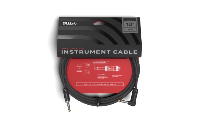 Cablu de instrument Daddario American Stage Instrument Cable Right Angle 3,048 m