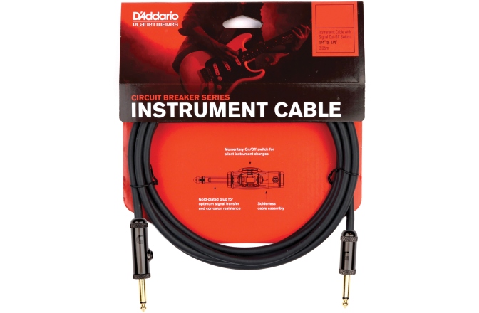 Cablu de instrument Daddario Circuit Breaker Momentary Mute Instrument Cable 9,14 m