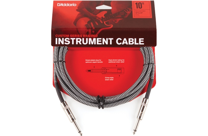 Cablu de instrument Daddario Custom Series Braided Instrument Cable Grey 3,048 m