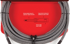Cablu de instrument Daddario Custom Series Braided Instrument Cable Grey 6,10 m