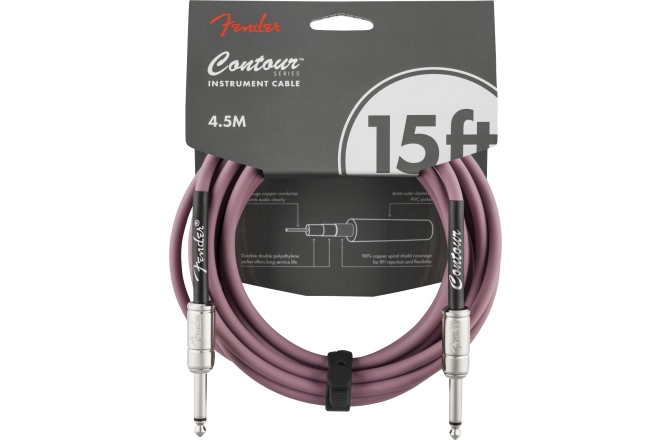 Cablu de instrument Fender Contour Burgundy Mist 4.5m (15')