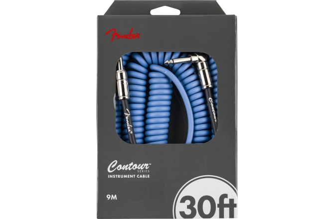 Cablu de instrument Fender Contour Coiled Lake Placid Blue 9m (30')