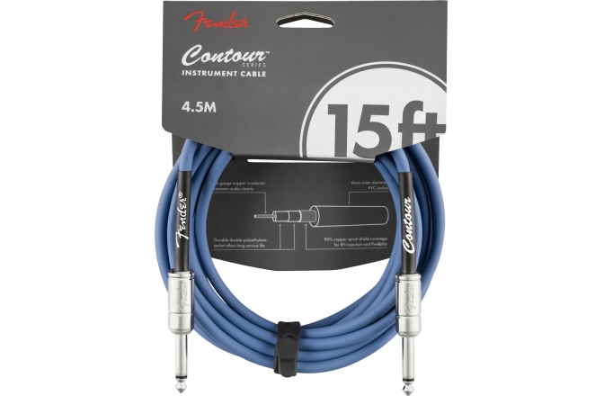 Cablu de instrument Fender Contour Lake Placid Blue 4.5m (15')