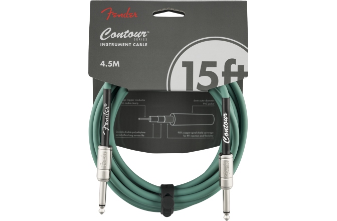 Cablu de instrument Fender Contour Sherwood Green 4.5m (15')