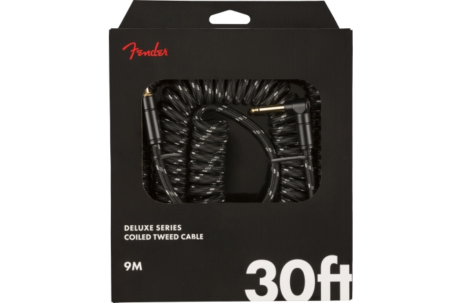 Cablu de Instrument Fender Deluxe Coil Cable 30' Black Tweed